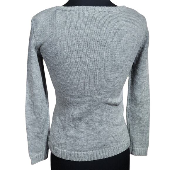 Christmas Puppy Dog Gray Sweater Size Small - Picture 2 of 4